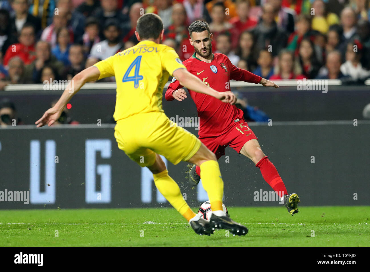 Rafa Silva of Portugal in action during the Qualifiers - Group B to Euro 2020 football match between Portugal vs Ukraine. (Final score: Portugal 0 - 0 Ukraine) Stock Photo