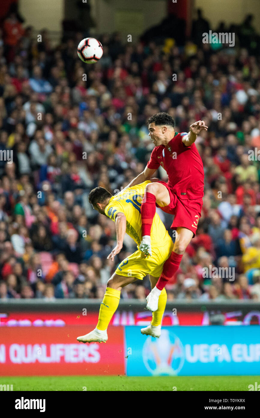 Pepe (Kepler Laveran de Lima Ferreira ComM) of Portugal in action during the Qualifiers - Group B to Euro 2020 football match between Portugal vs Ukraine. (Final score: Portugal 0 - 0 Ukraine) Stock Photo