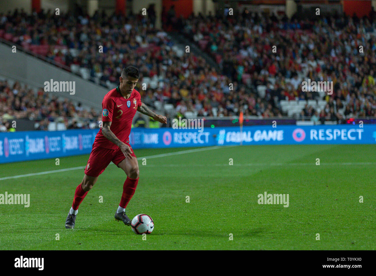 Lisbon, Portugal. 22nd Mar, 2019. March 22, 2019. Lisbon, Portugal. Portugal's and Juventus defender Joao Cancelo (2) during the European Championship 2020 Qualifying Round between Portugal and Ukraine © Alexandre de Sousa/Alamy Live News Stock Photo