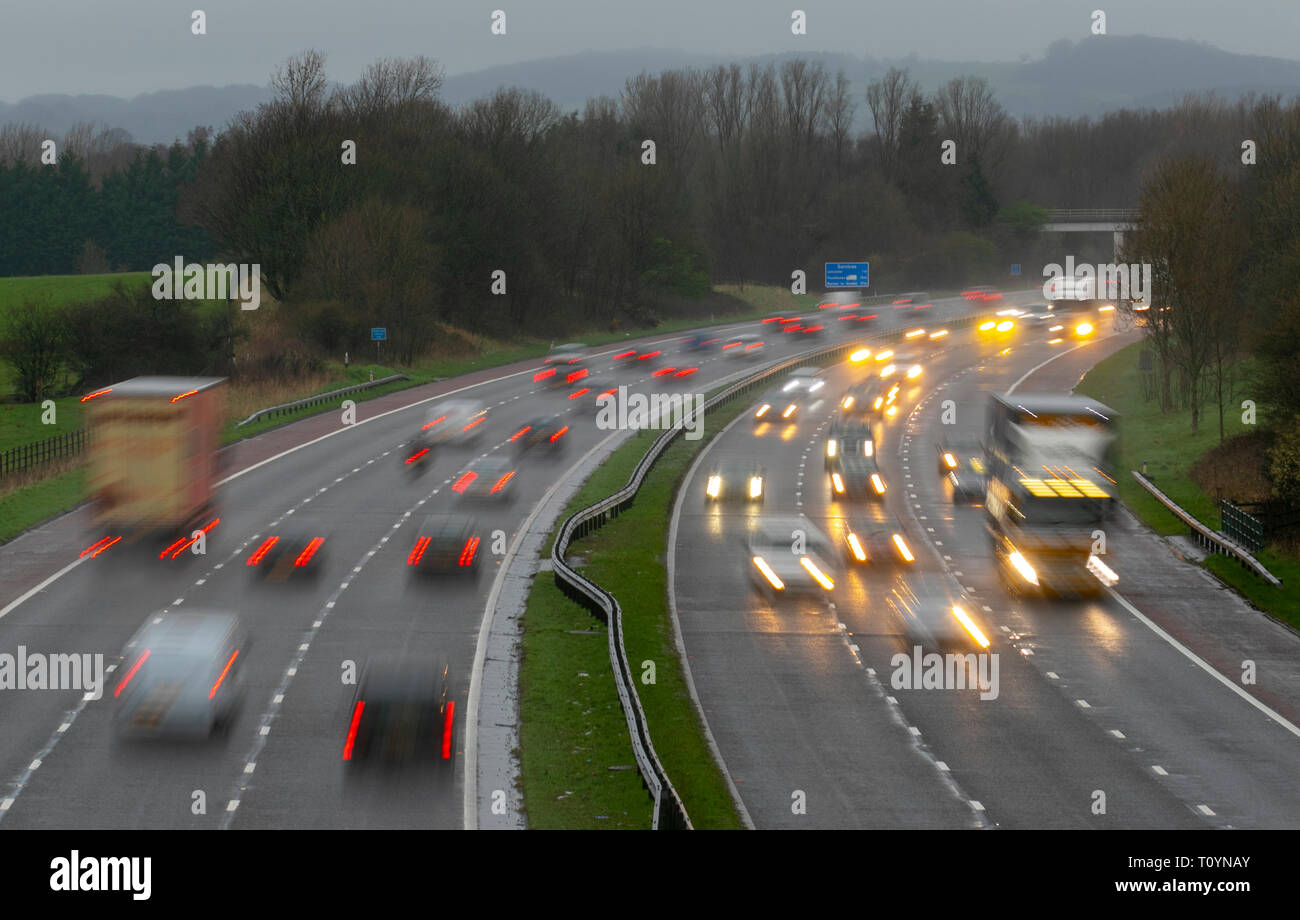 Lancaster Lancashire Uk 22nd Mar 2019 Pro Brexit Lorry Drivers Bring Mass Disruption To M6 With