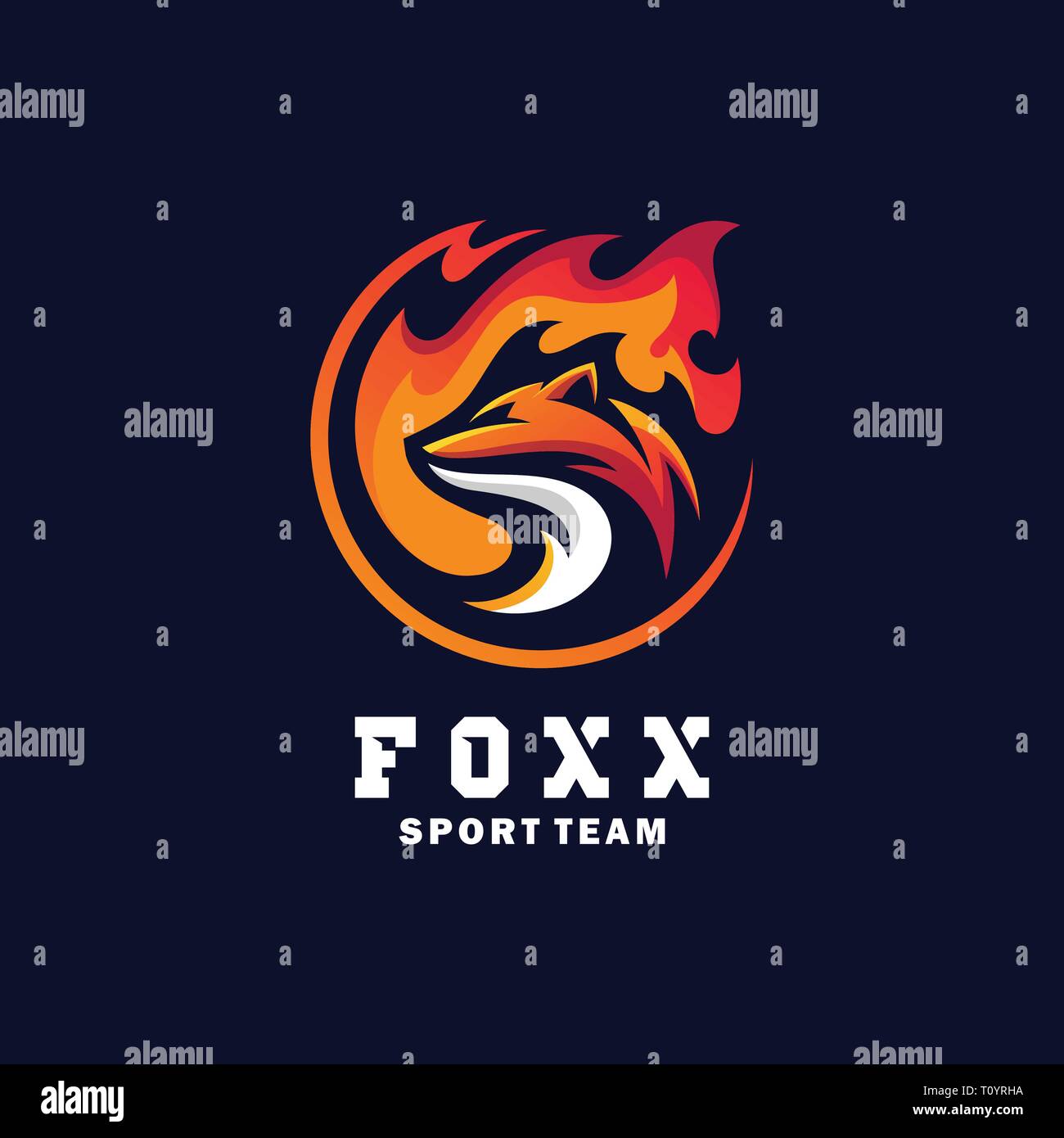 Fox Sport Concept illustration vector Design template. Suitable for Creative Industry, Multimedia, entertainment, Educations, Shop, and any related bu Stock Vector