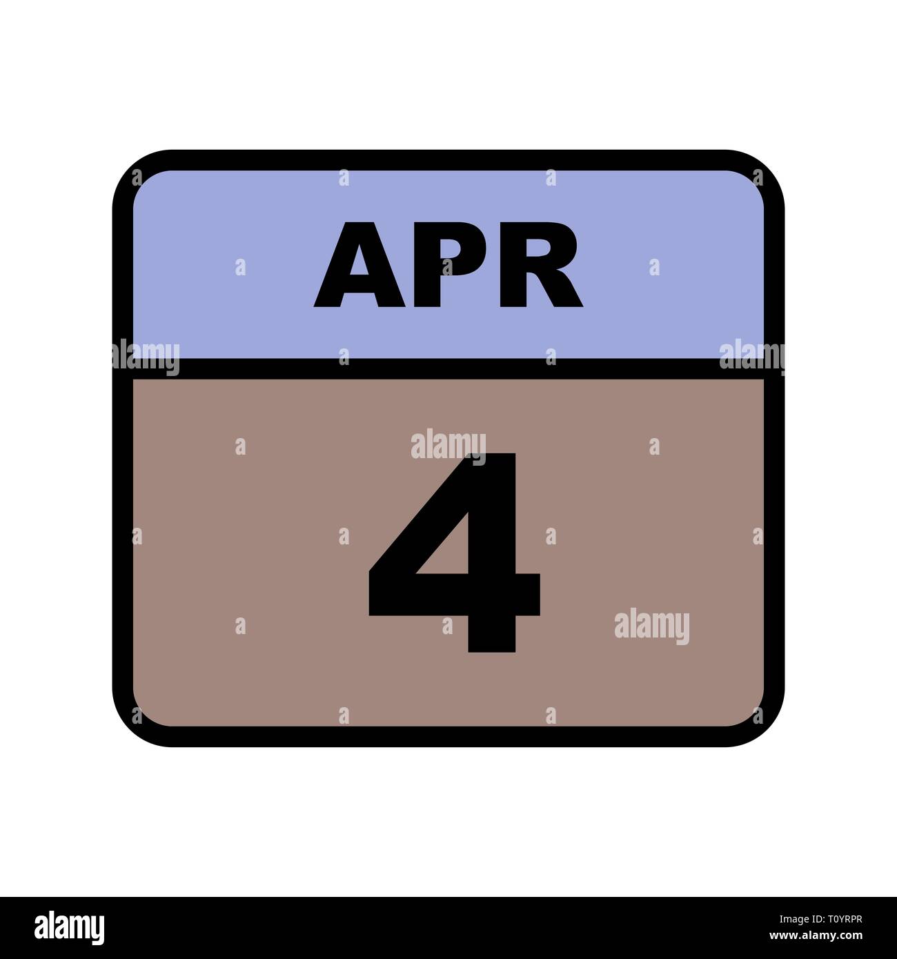 April 4th Date on a Single Day Calendar Stock Photo Alamy