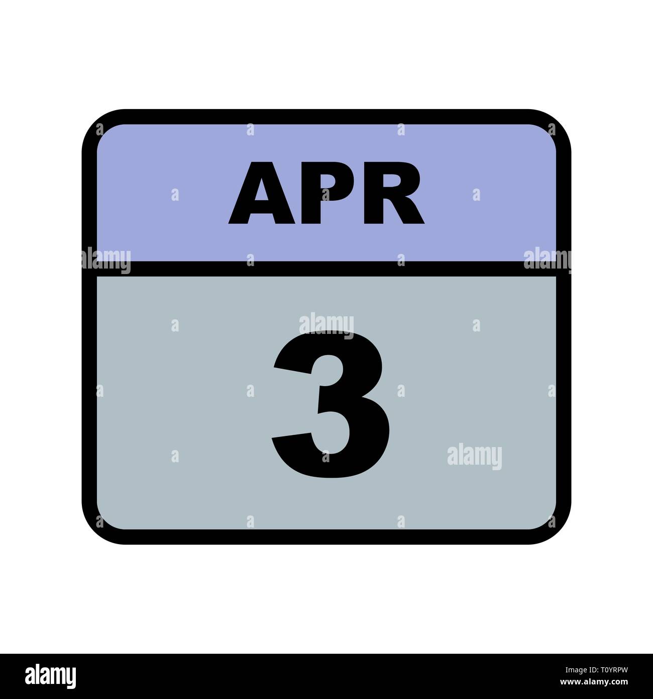 April 3rd Date on a Single Day Calendar Stock Photo - Alamy