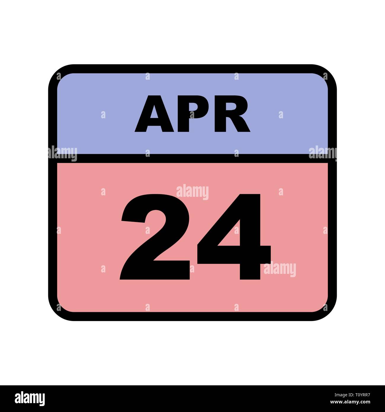 April 24th Date on a Single Day Calendar Stock Photo