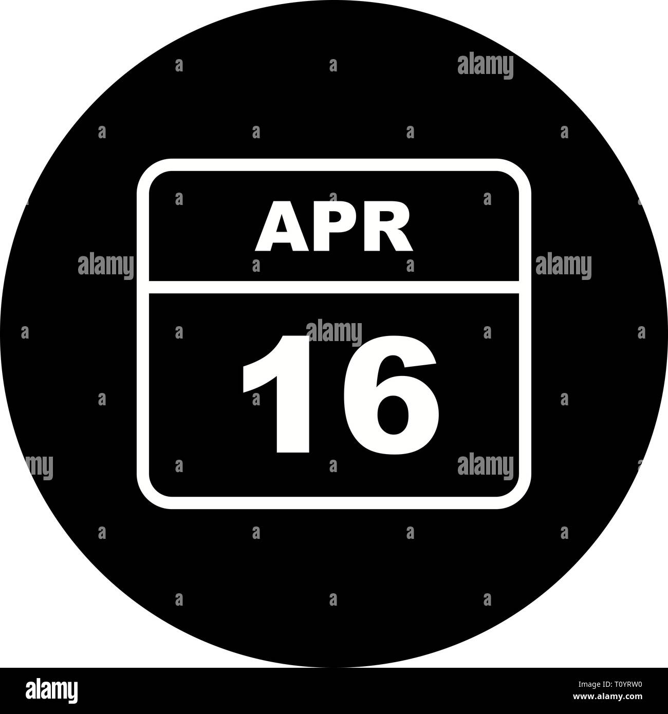 April 16th Date on a Single Day Calendar Stock Photo Alamy