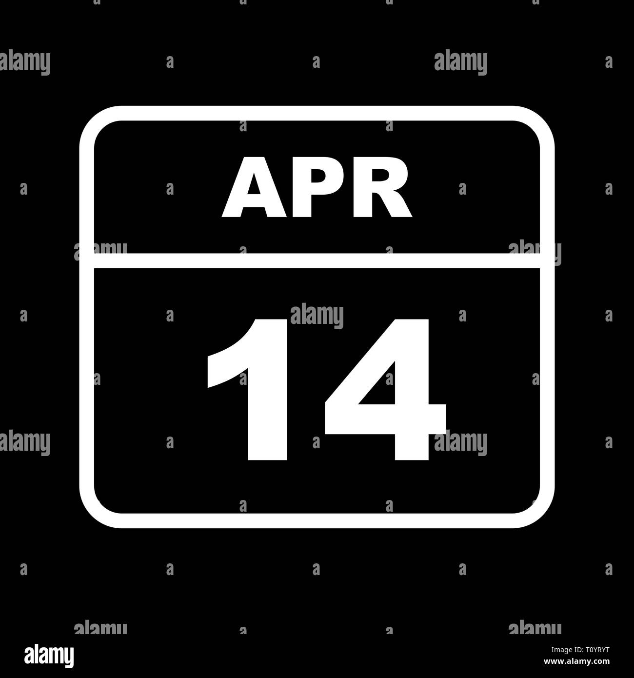April 14th Date on a Single Day Calendar Stock Photo Alamy