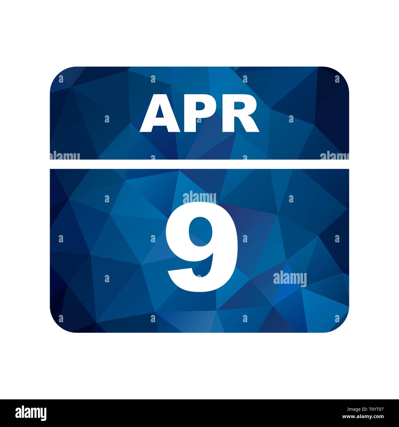 April 9th Date on a Single Day Calendar Stock Photo Alamy