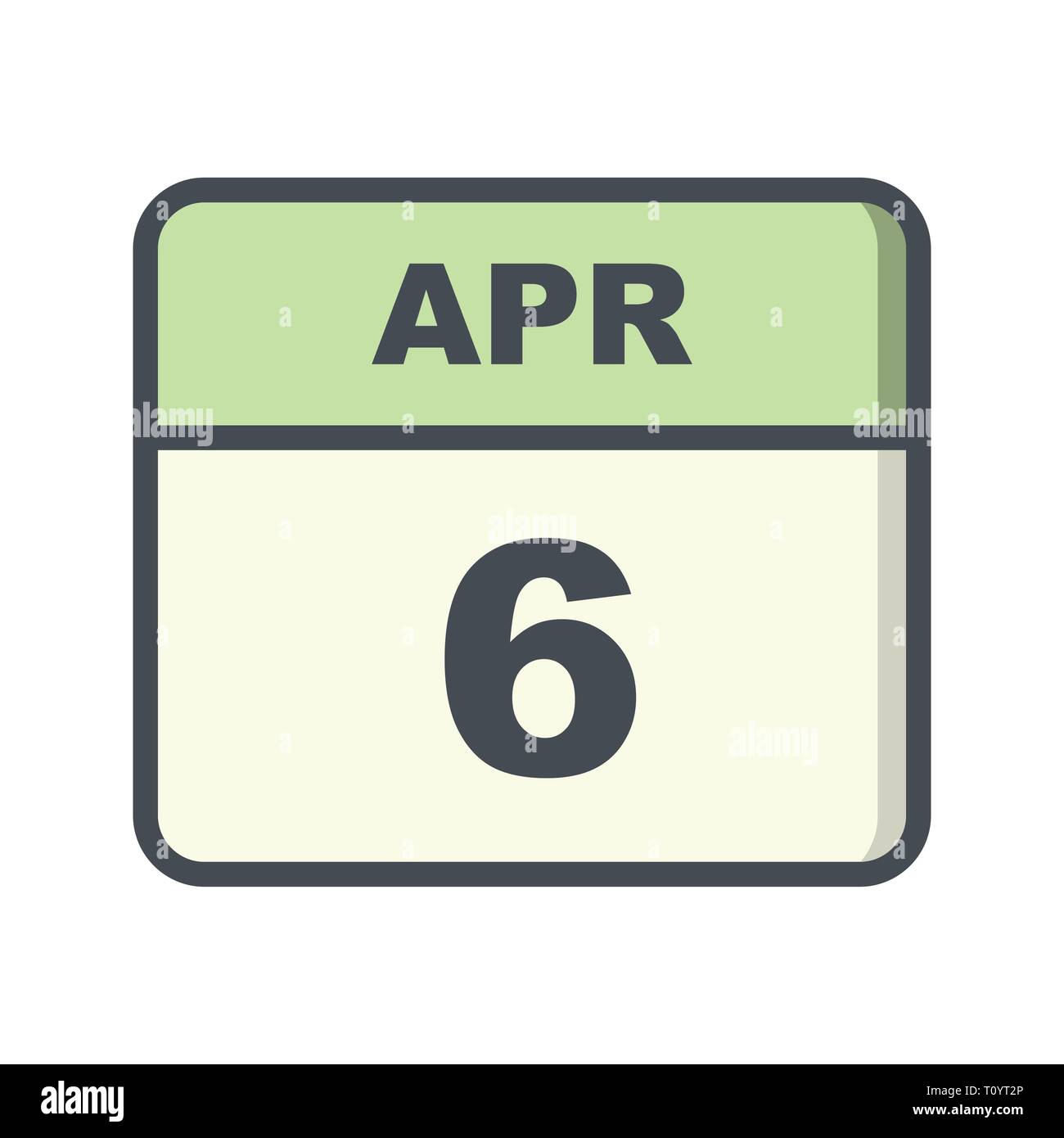 April 6th Date on a Single Day Calendar Stock Photo Alamy