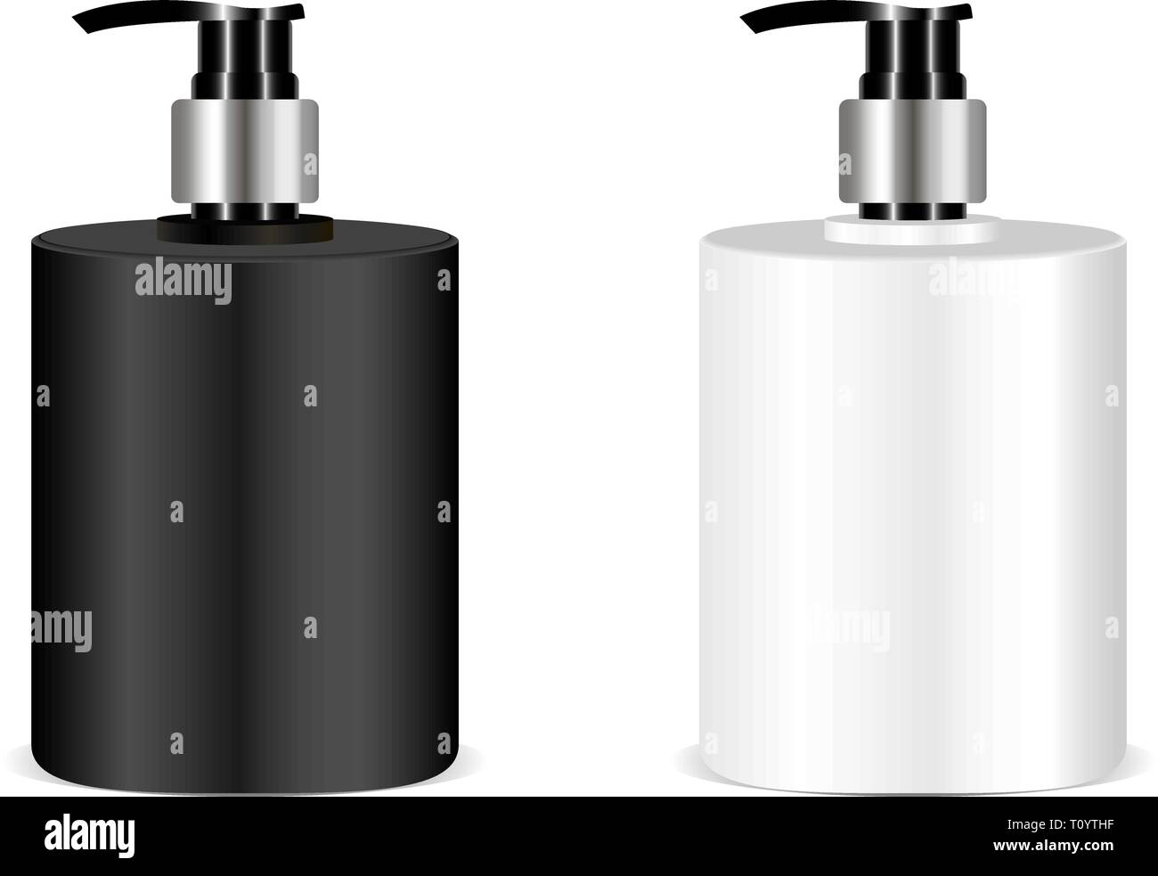Download Black And White Soap Bottle Mockup Vector Illusrtation 3d Realistic Bottles With Pump Set For Soap Cream Liquid Isolated On White Background Stock Vector Image Art Alamy
