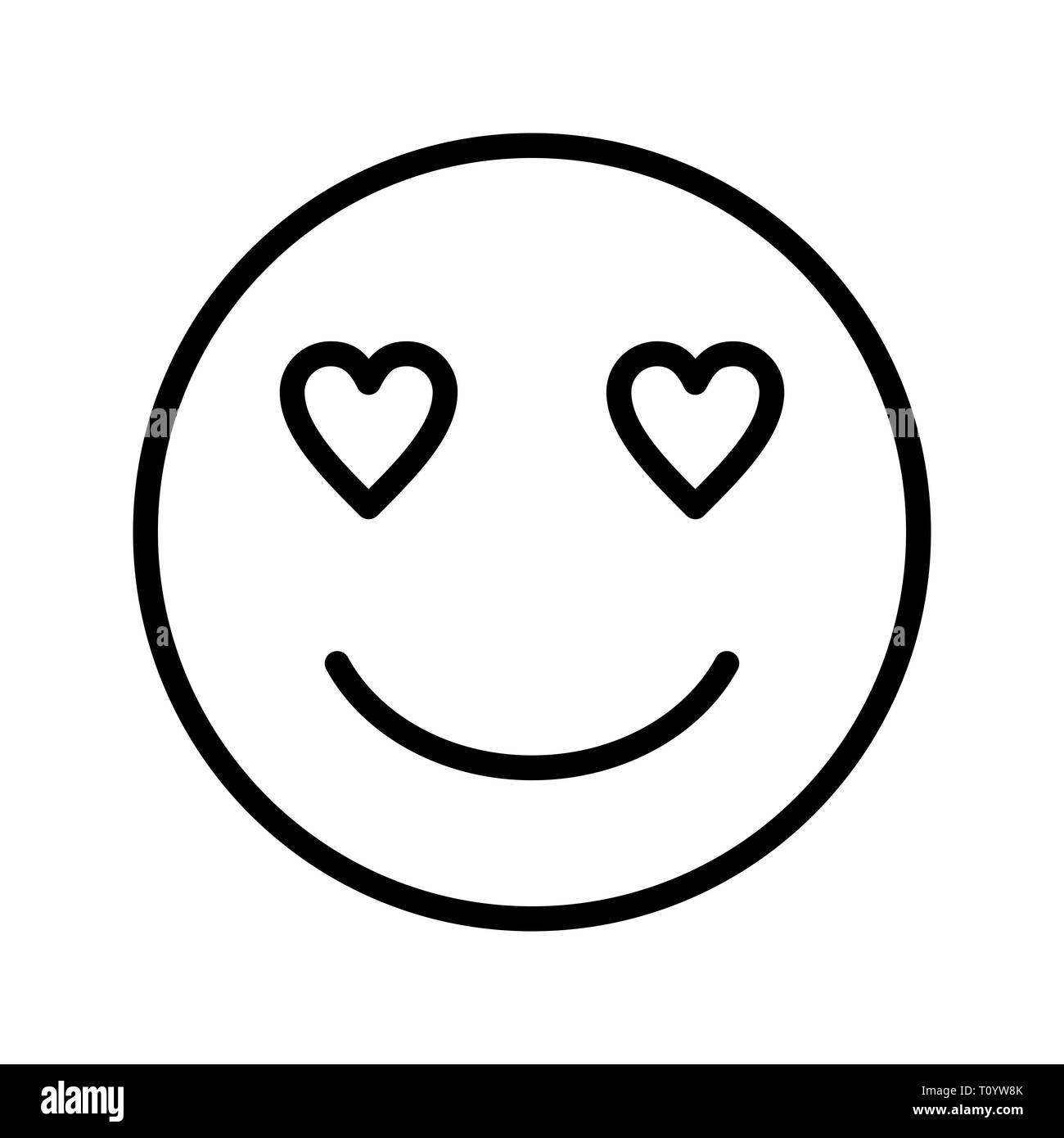 Illustration Love Emoji Icon Stock Photo - Alamy