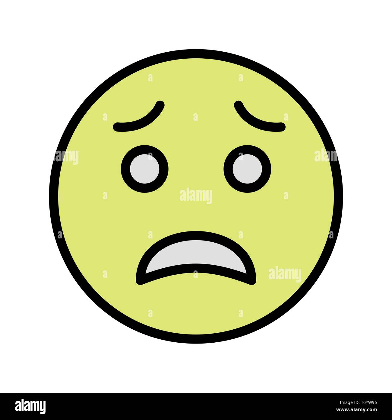 Vector illustration of Scared emoticon smiley cartoon