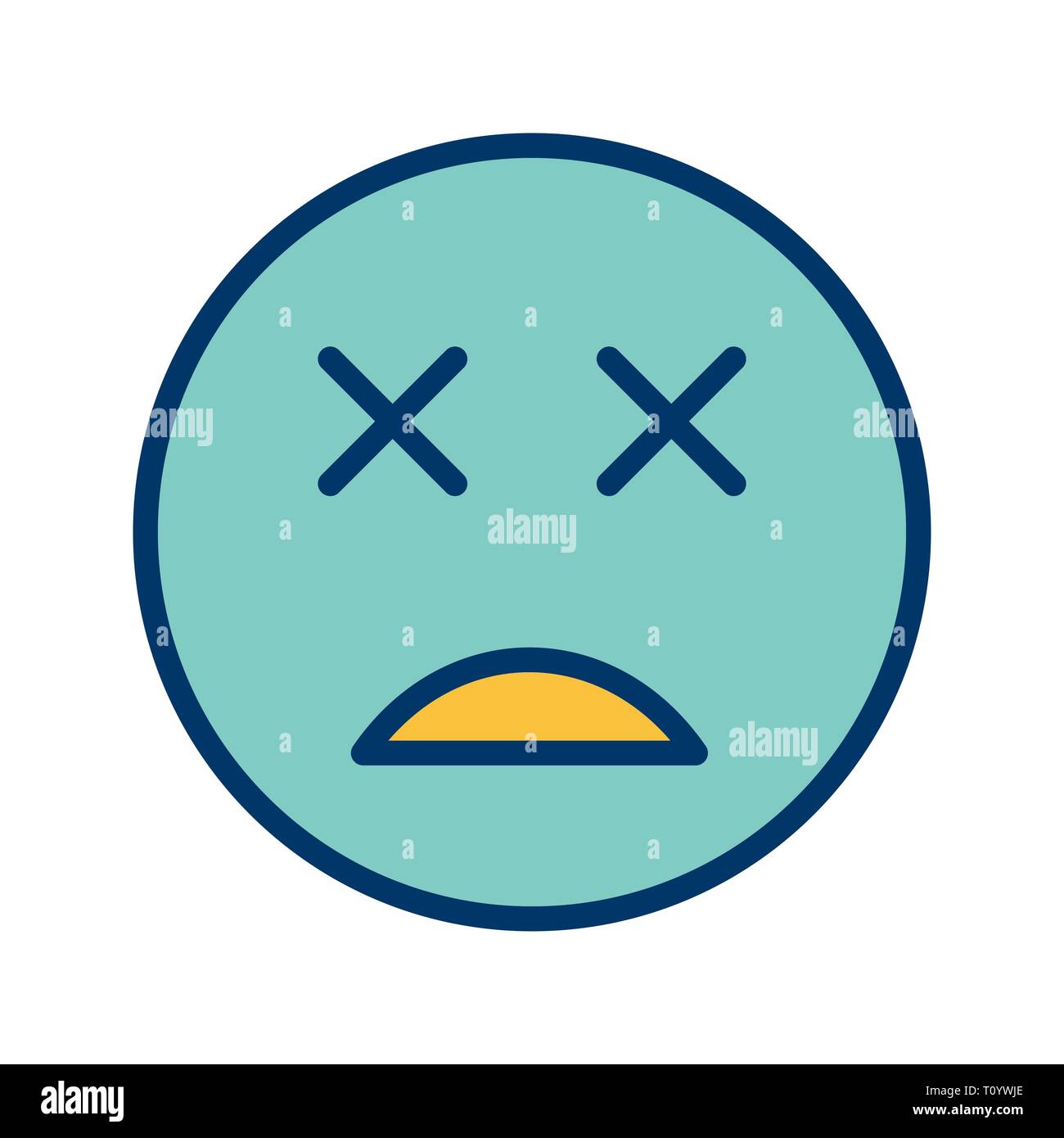 Illustration Dead Emoji Icon Stock Photo - Alamy