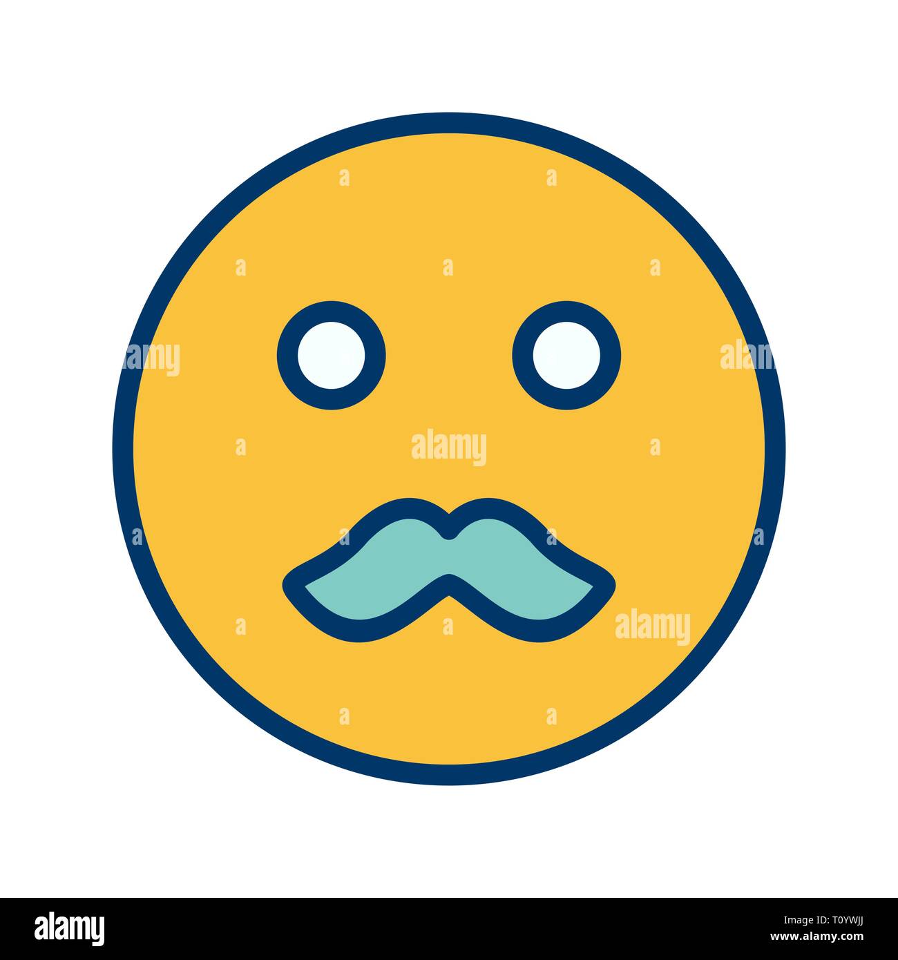 Illustration Moustache Emoji Icon Stock Photo Alamy