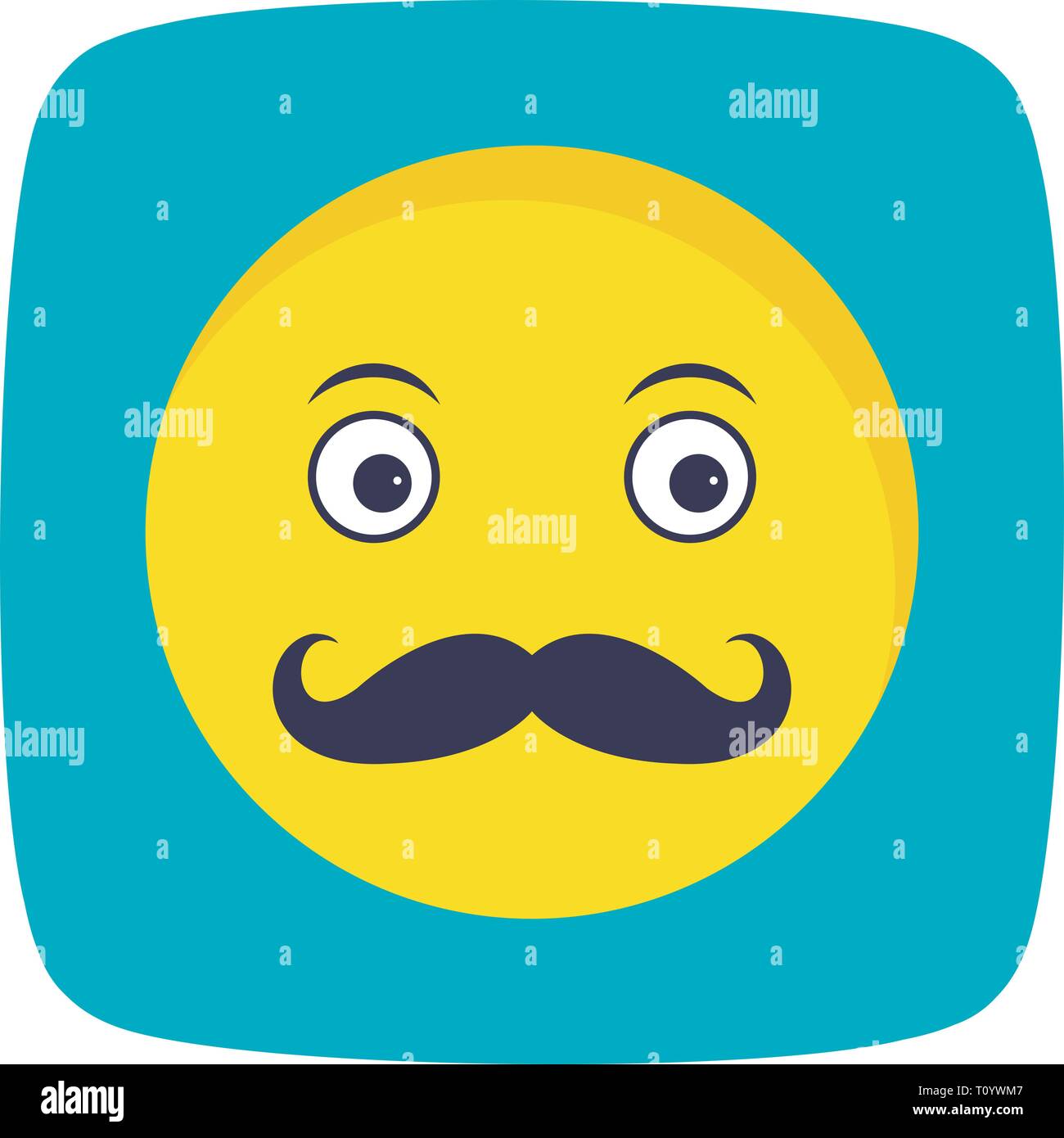 Illustration Moustache Emoji Icon Stock Photo Alamy