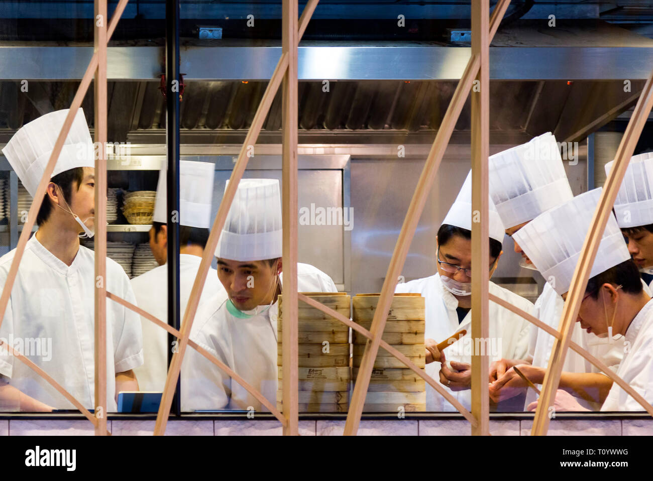 Chinese chefs working in restaurant kitchen, Hong Kong, SAR, China Stock Photo Alamy