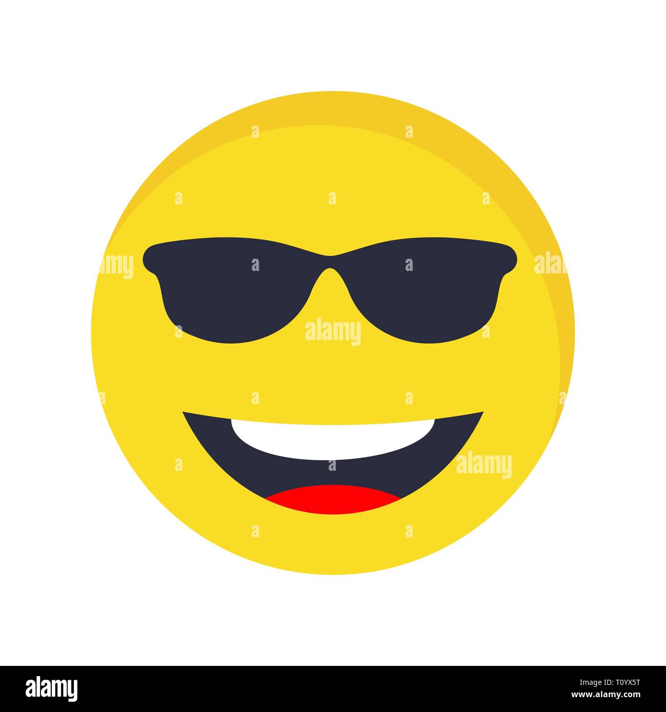 Illustration Cool Emoji Icon Stock Photo - Alamy