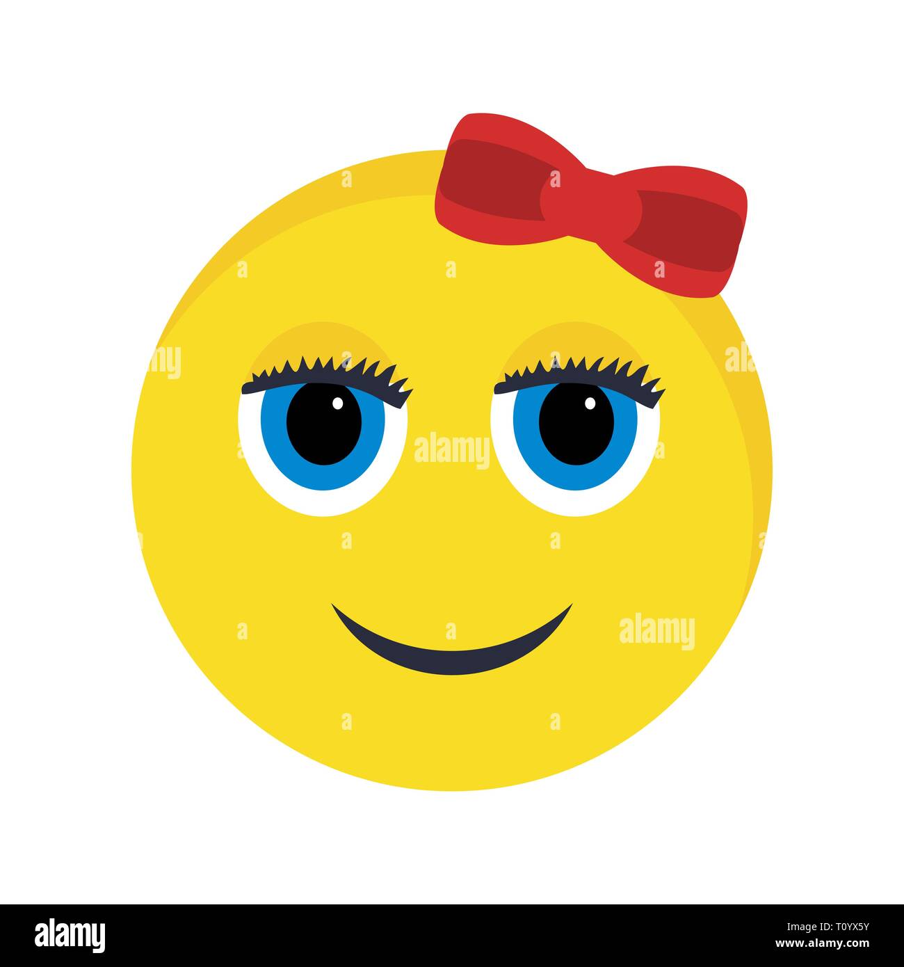 Illustration Girl Emoji Icon Stock Photo - Alamy