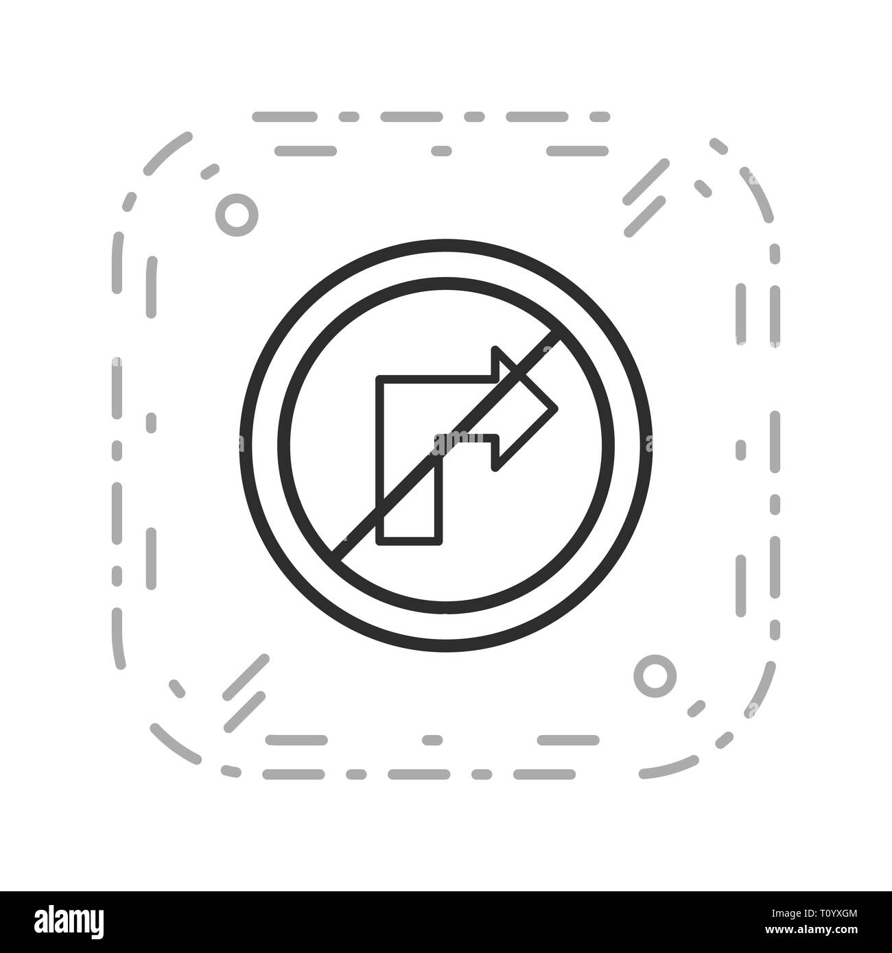 No right turn icon Black and White Stock Photos & Images - Alamy