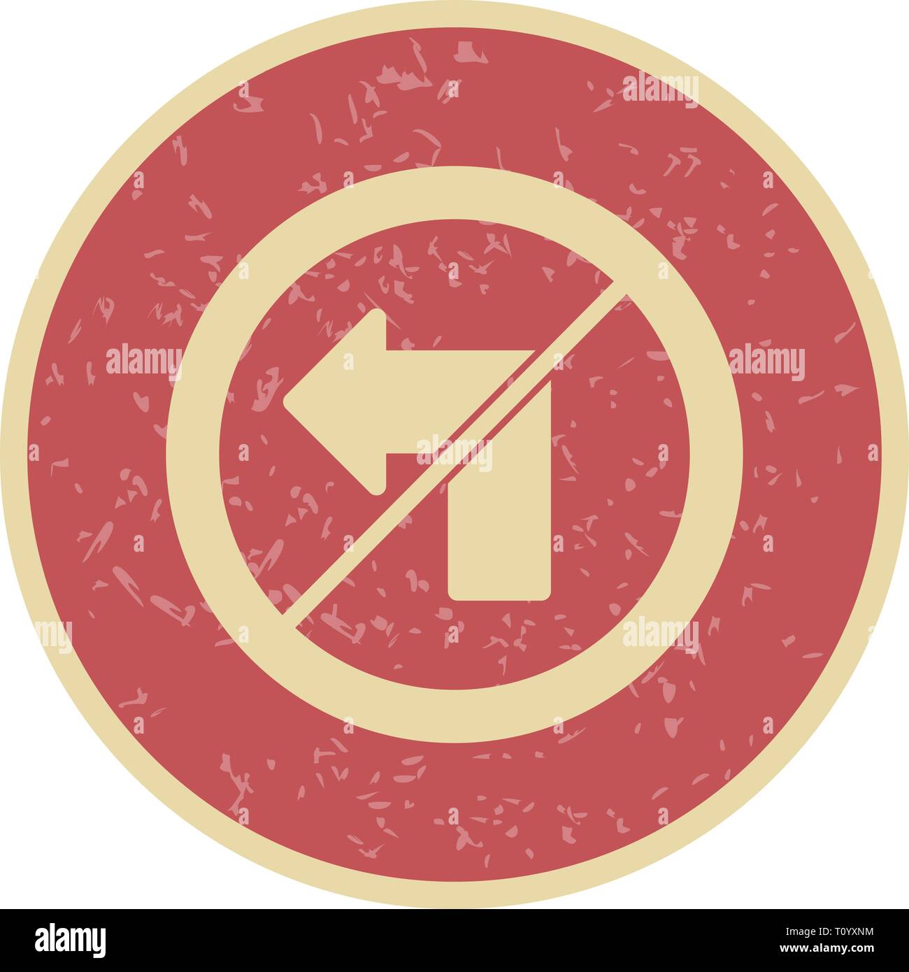 Illustration No left turn Icon Stock Photo - Alamy