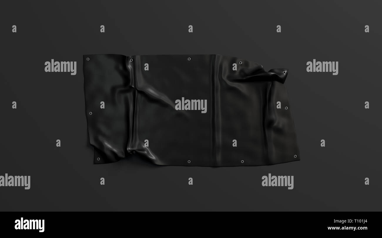 Download Blank Black Folded Stretch Banner Mockup On Dark Background 3d Rendering Empty Bent Affiche With Grommets Mock Up Clear Outdoor Signage For Adverti Stock Photo Alamy PSD Mockup Templates