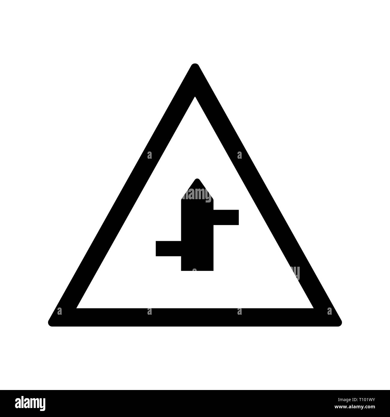 Illustration Minor Cross Roads From Right To Left Road Sign Icon Stock