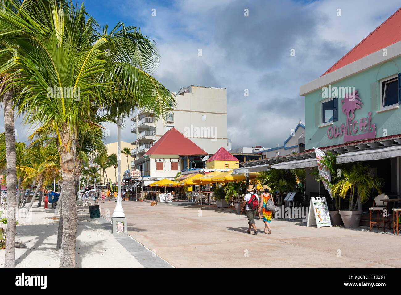 The Boardwalk, Philipsburg, St Maarten, Saint Martin, Lesser Antilles, Caribbean Stock Photo