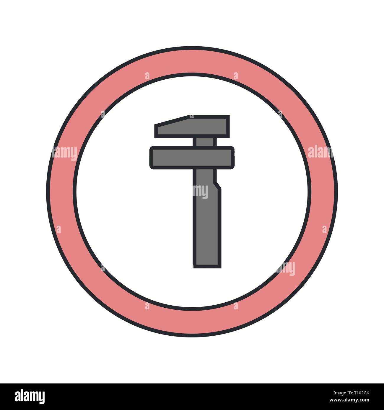 Illustration Break Down Service Road Sign Icon Stock Photo - Alamy