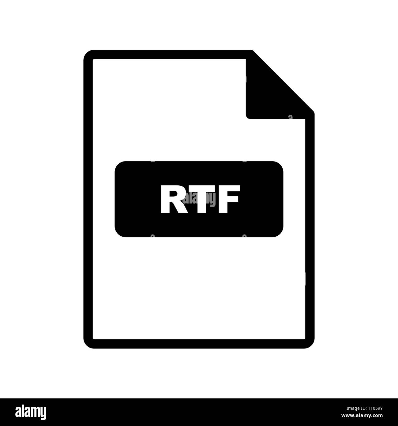 Illustration RTF Icon Stock Photo - Alamy