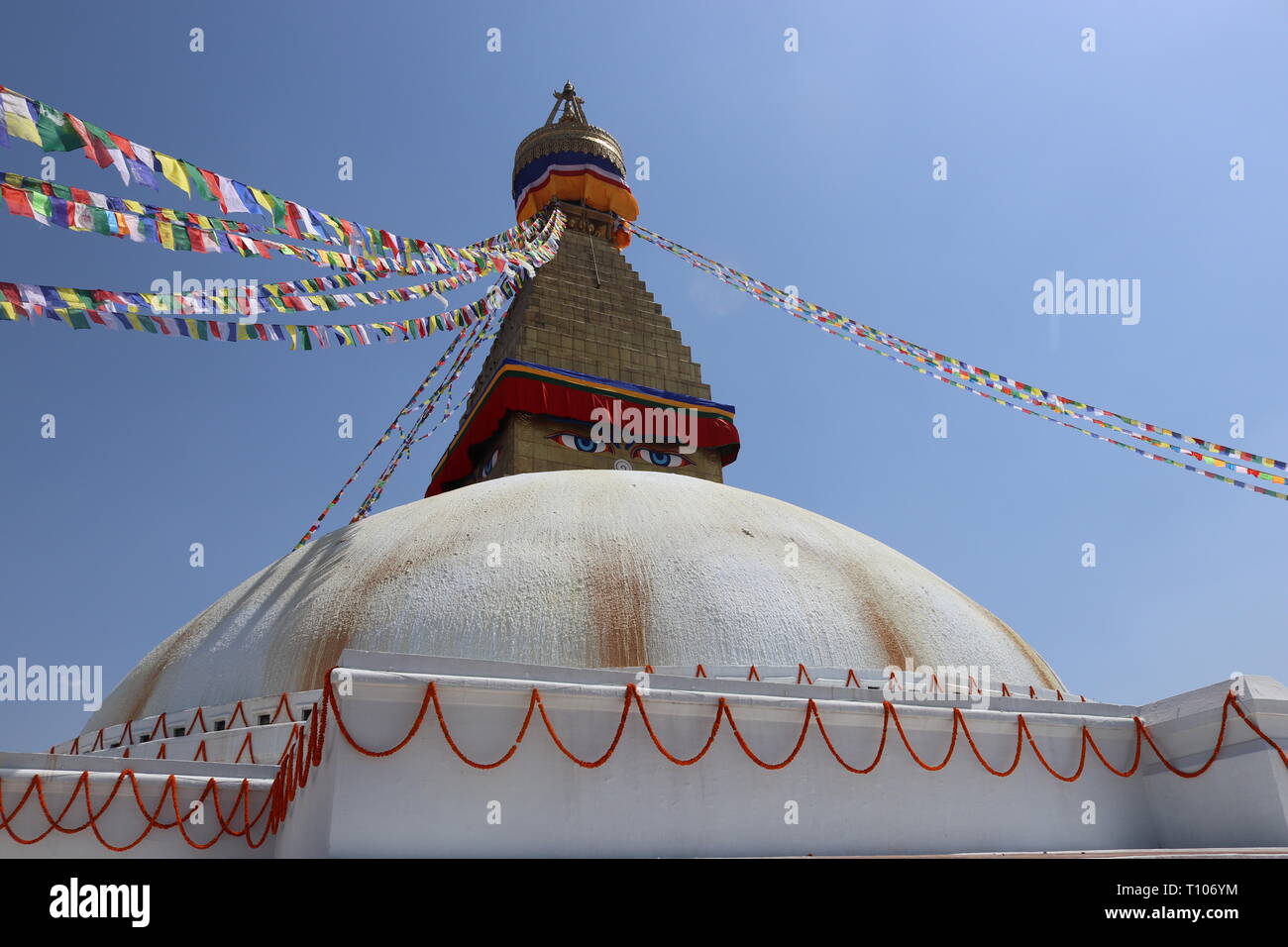 Boudhanath, also called the Khāsa Chaitya, UNESCO World Heritage Site, Kathmandu, Nepal Stock Photo