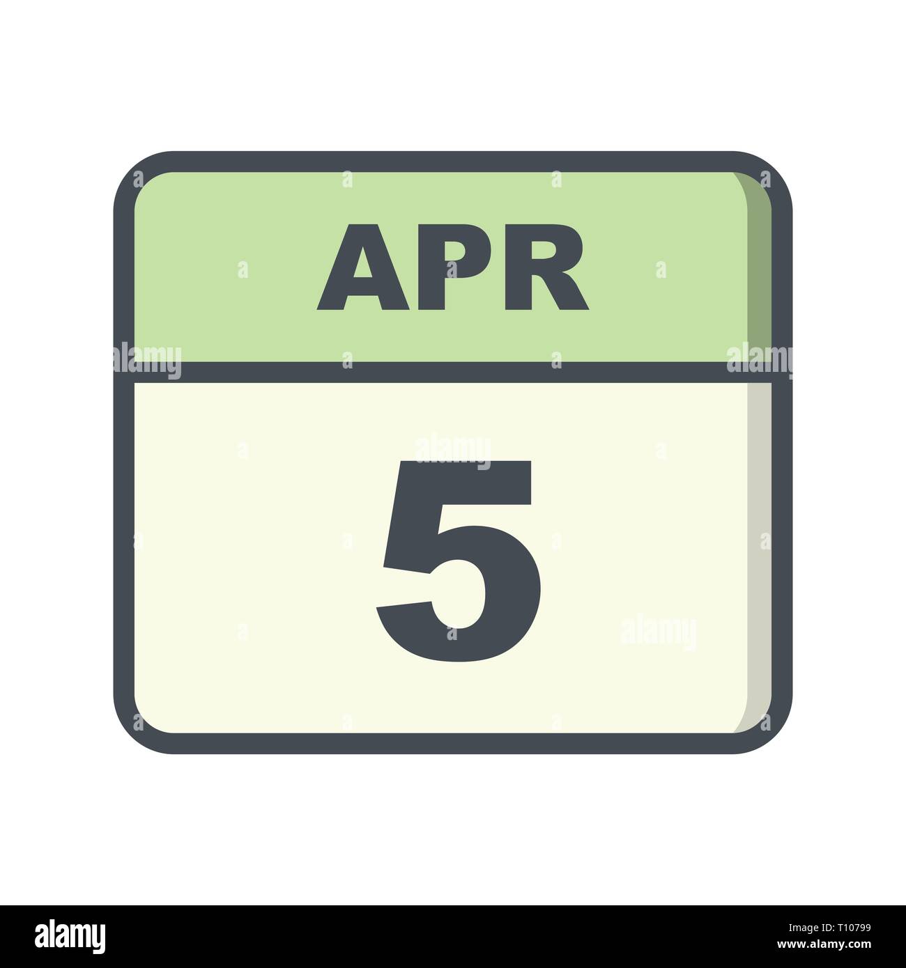 April 5th Date on a Single Day Calendar Stock Photo Alamy