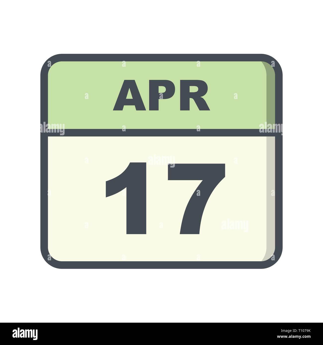 April 17th Date on a Single Day Calendar Stock Photo Alamy