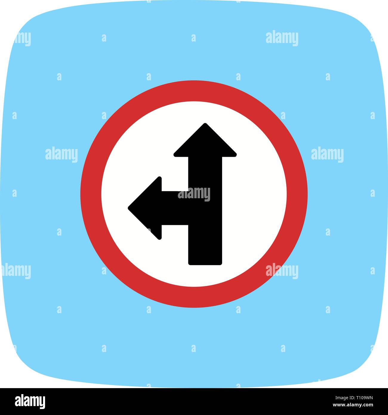 Illustration Go straight or left Icon Stock Photo - Alamy
