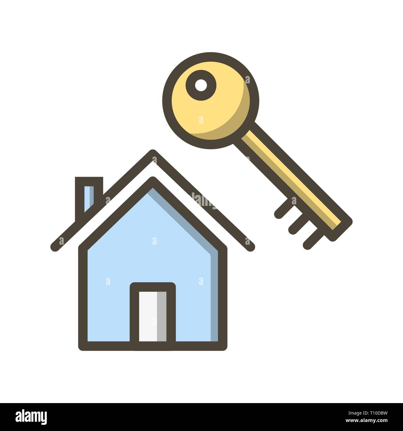 Illustration House Key Icon Stock Photo - Alamy
