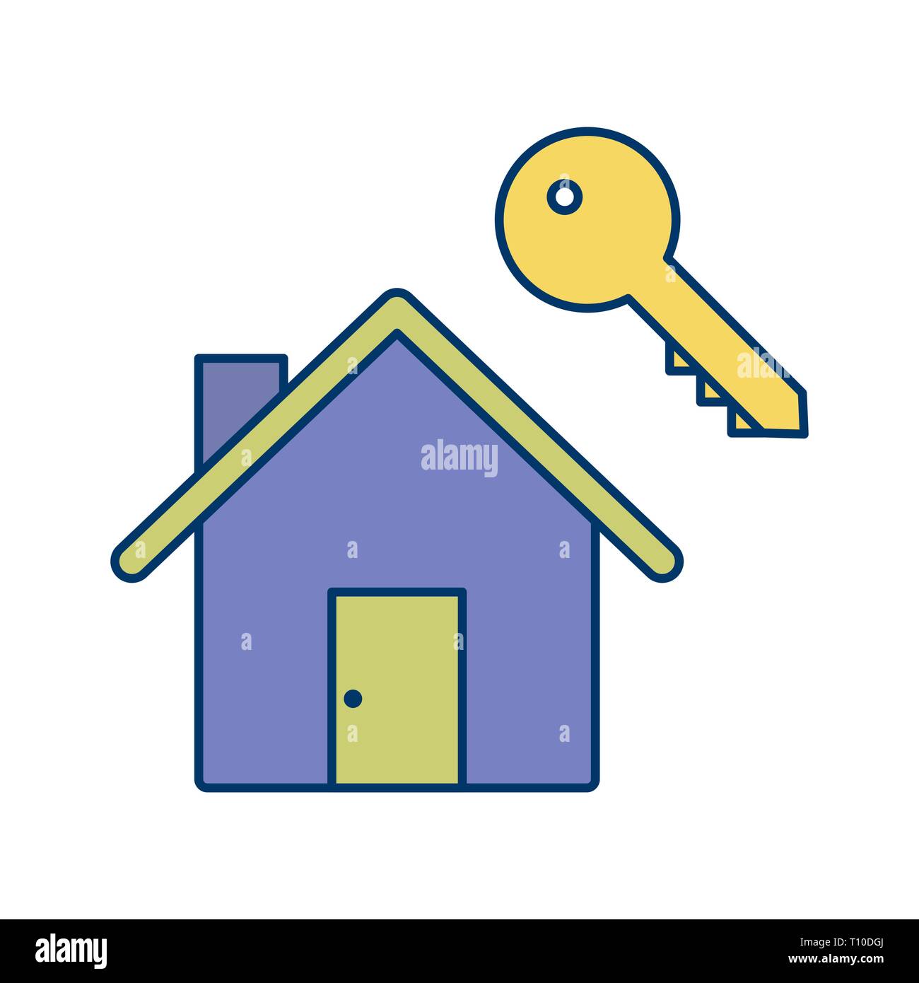 Illustration House Key Icon Stock Photo - Alamy