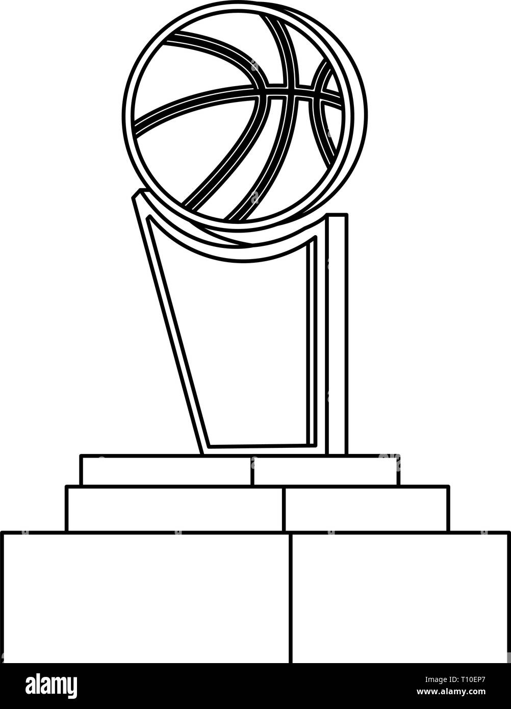 trophy ball basketball sport award vector illustration Stock