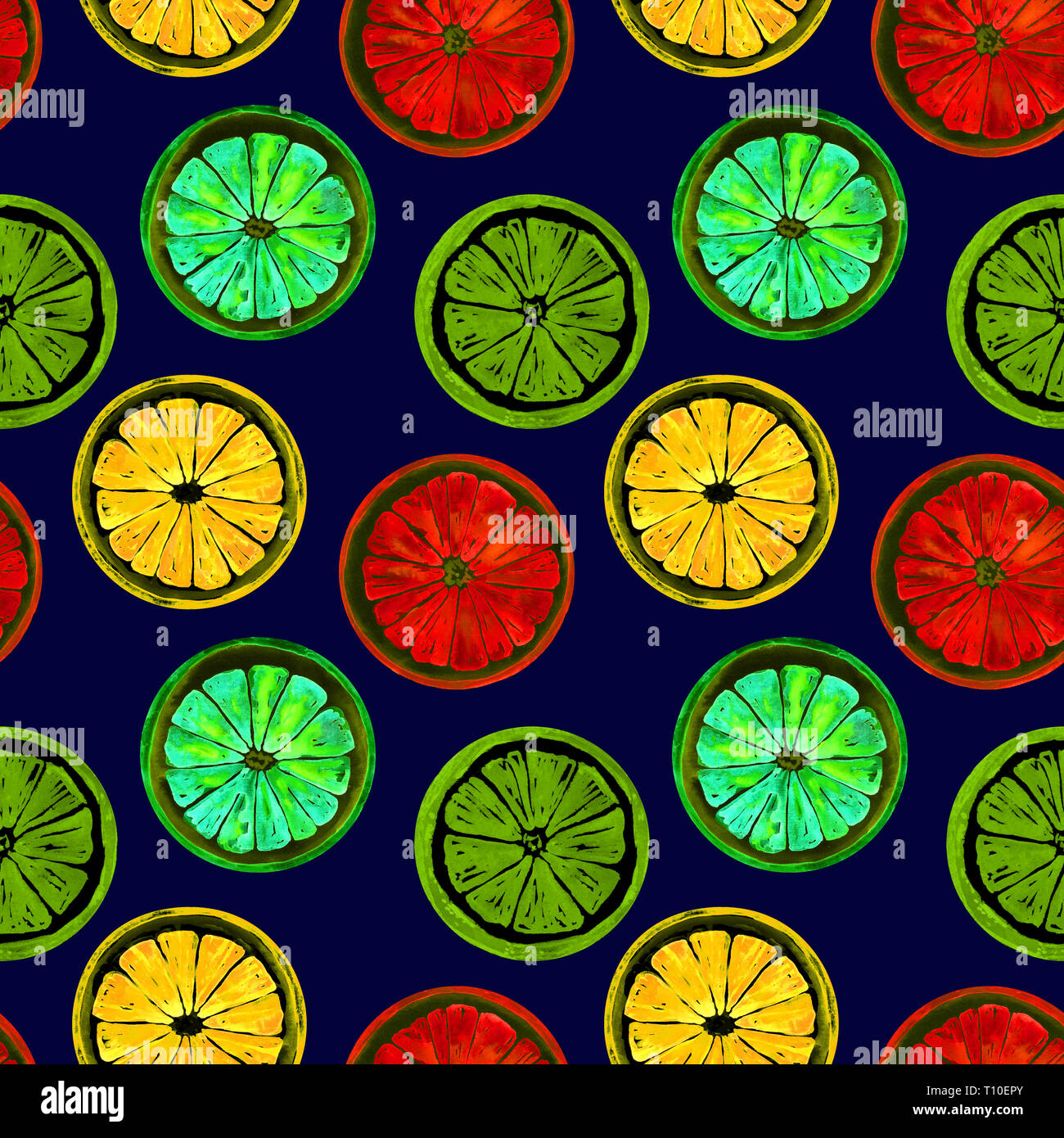 Grapefruit Orange Lime And Lemon Bright Neon Colors Palette