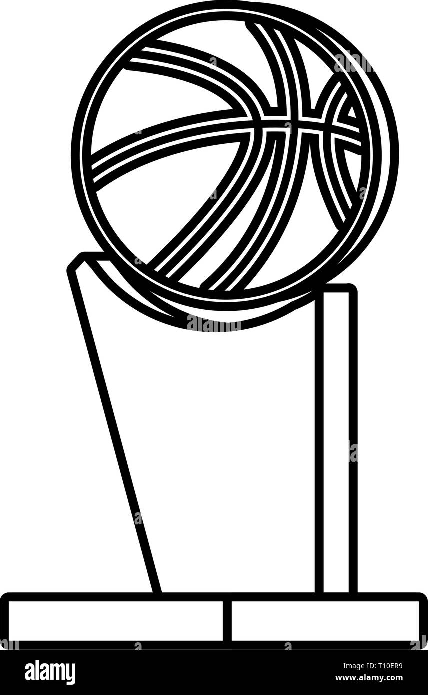 trophy ball basketball sport award vector illustration Stock Vector Image &  Art - Alamy