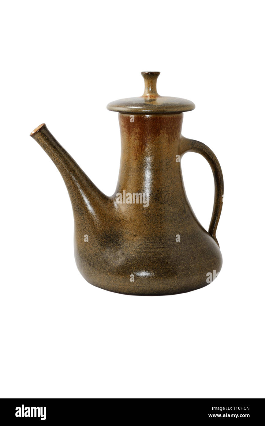 ceramic coffee pot on a white background, image contains clipping path Stock Photo