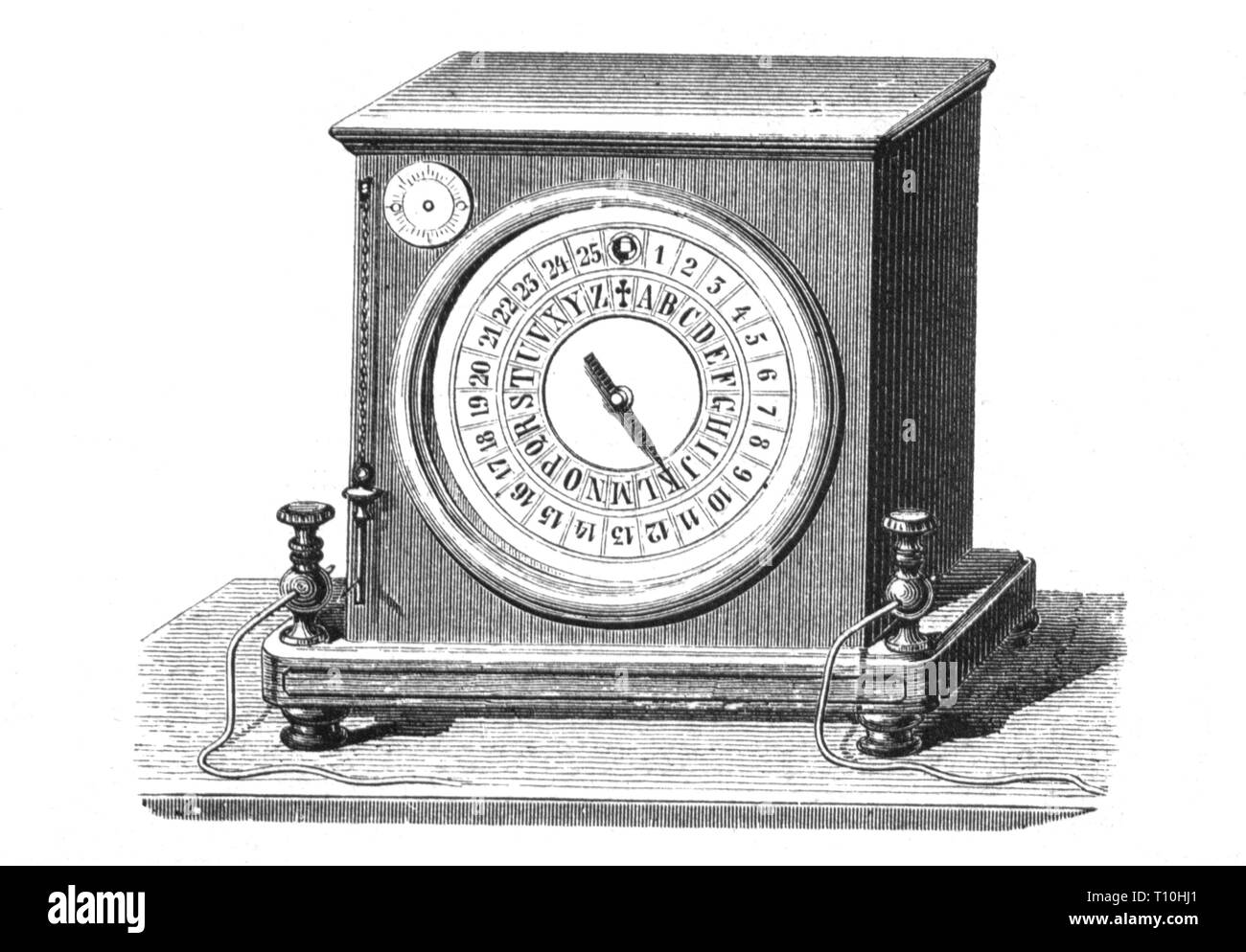mail, telegraphy, needle telegraph of Louis Francois Clement Breguet, 1842, Artist's Copyright has not to be cleared Stock Photo