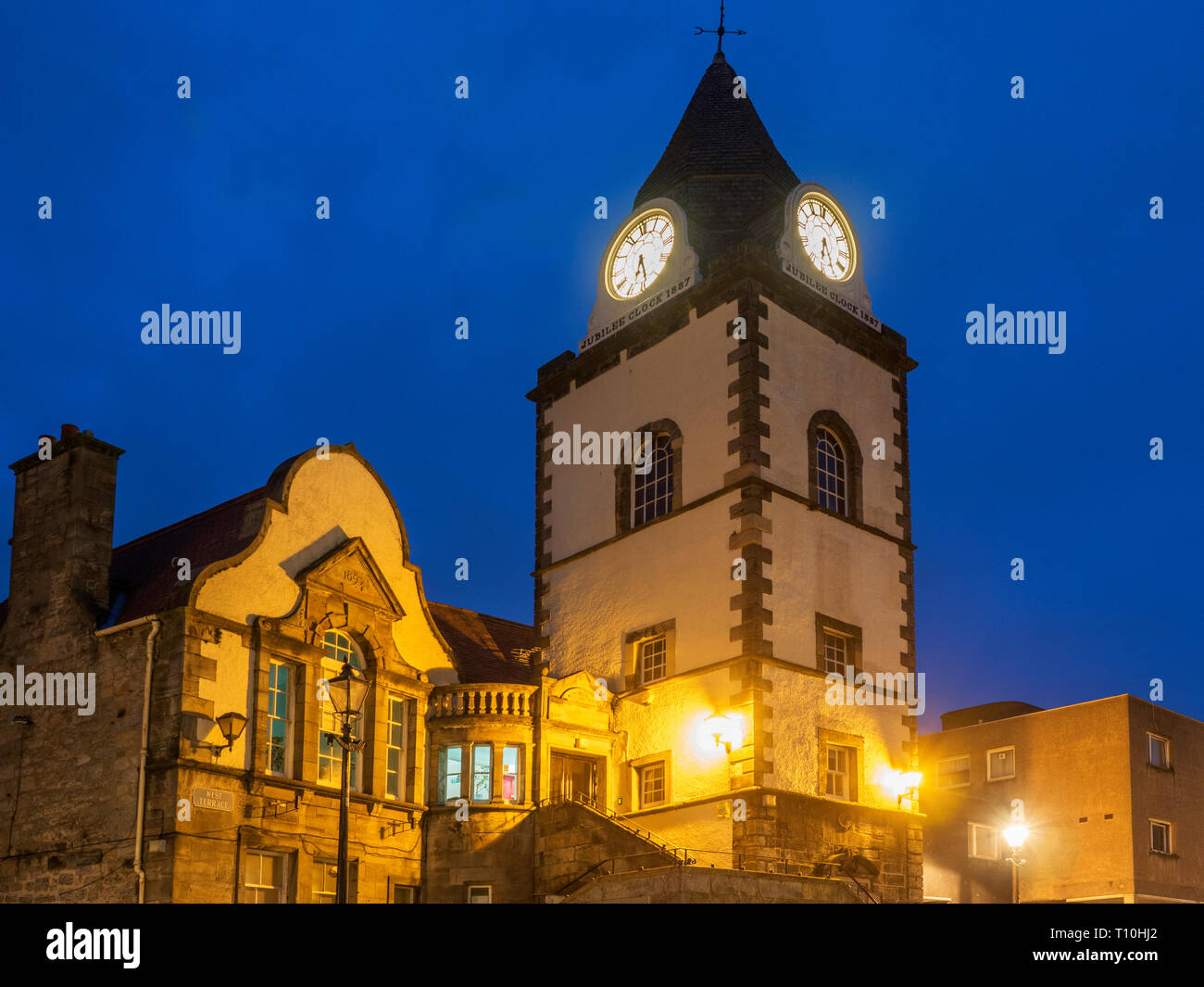 The Tolbooth at dusk South Queensferry City of Edinburgh Scotland Stock Photo