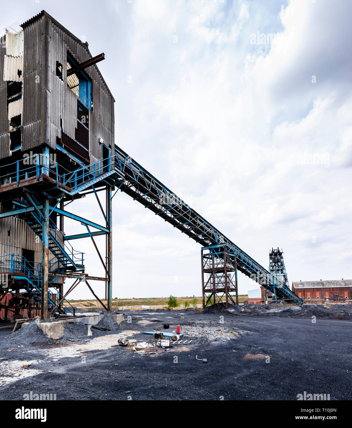 Colliery coal screens. and Conveyor belts Stock Photo