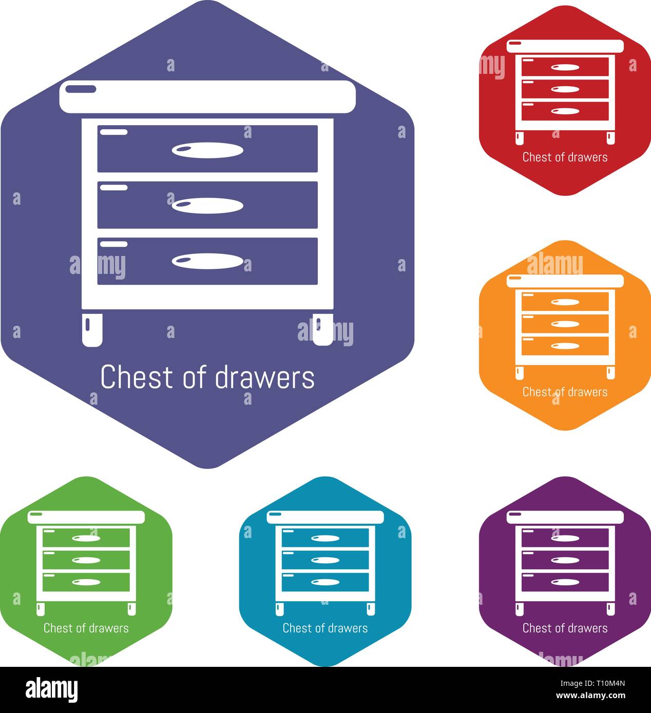 Nightstand icons vector hexahedron Stock Vector