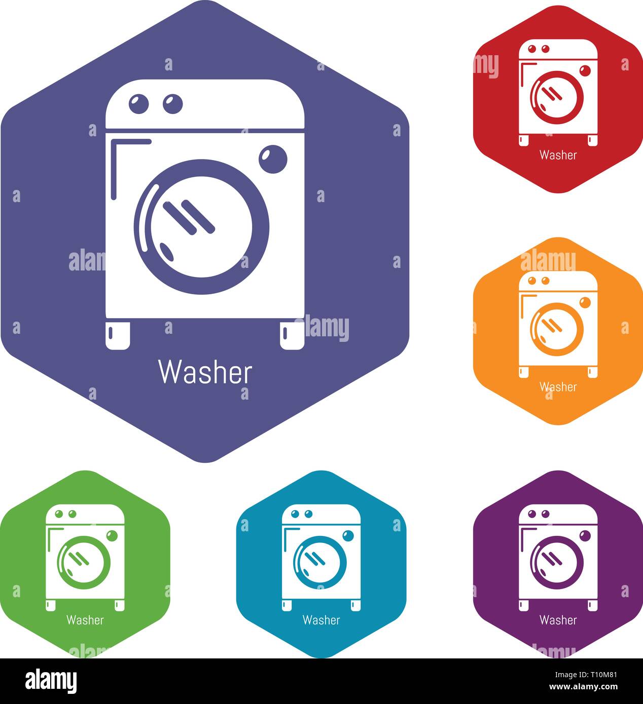 Washer icons vector hexahedron Stock Vector