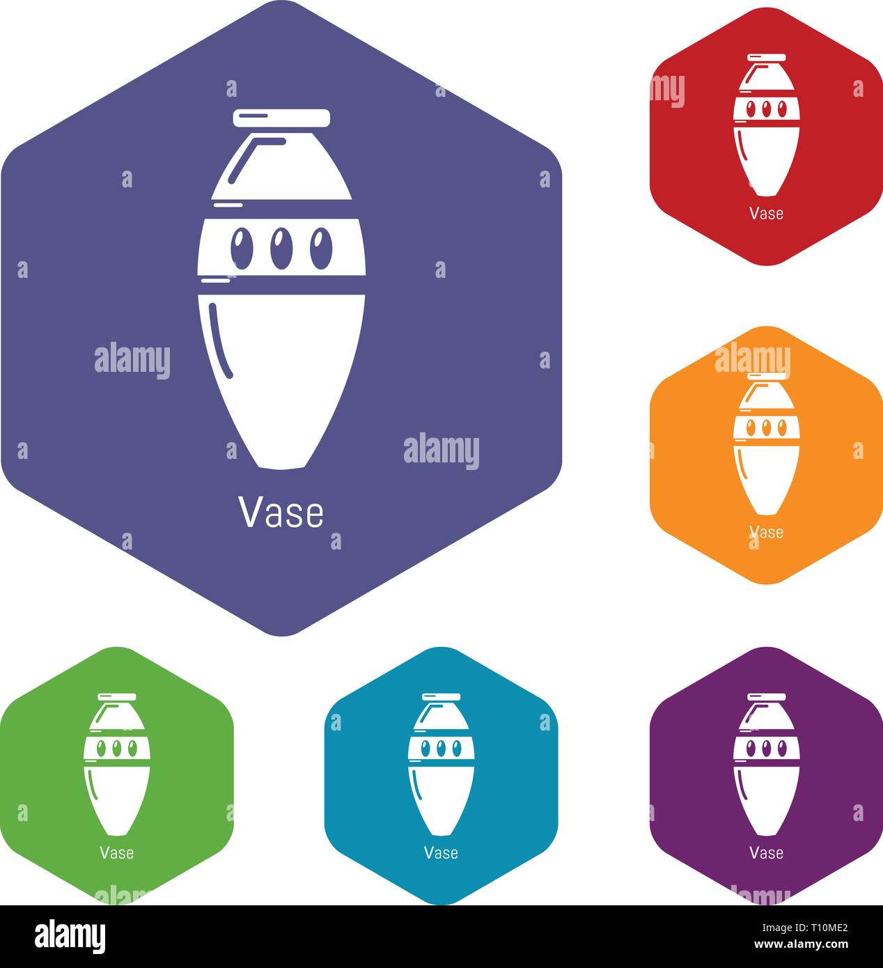 Vase icons vector hexahedron Stock Vector