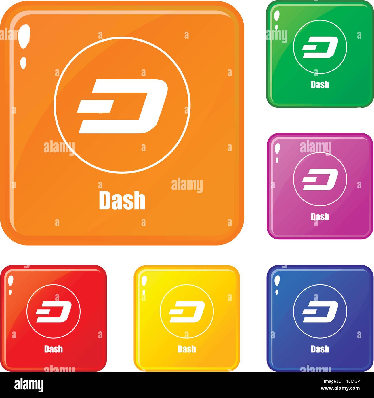 Dash icons set vector color Stock Vector Image & Art - Alamy