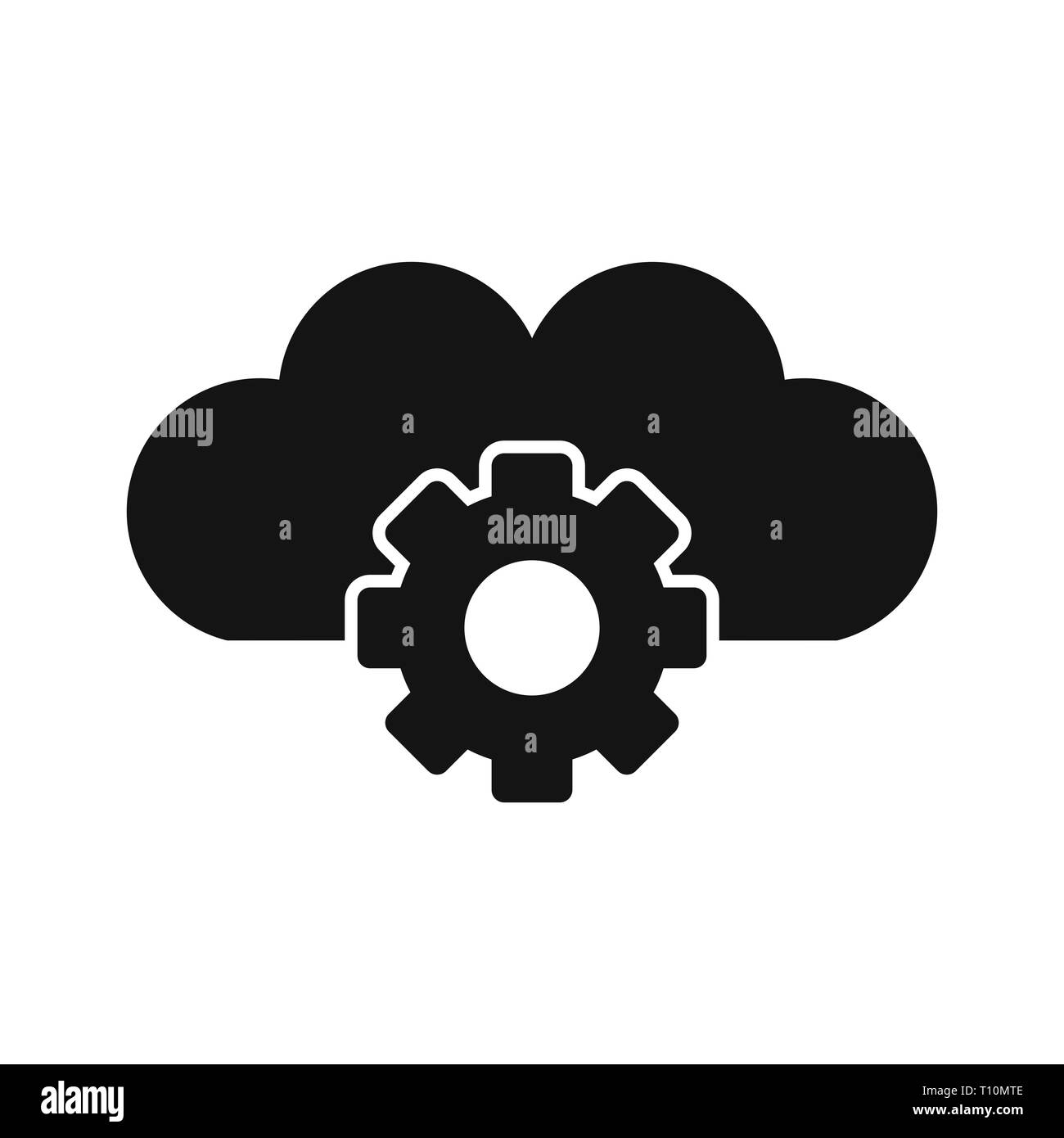 Vector Cloud Settings Icon Stock Photo - Alamy