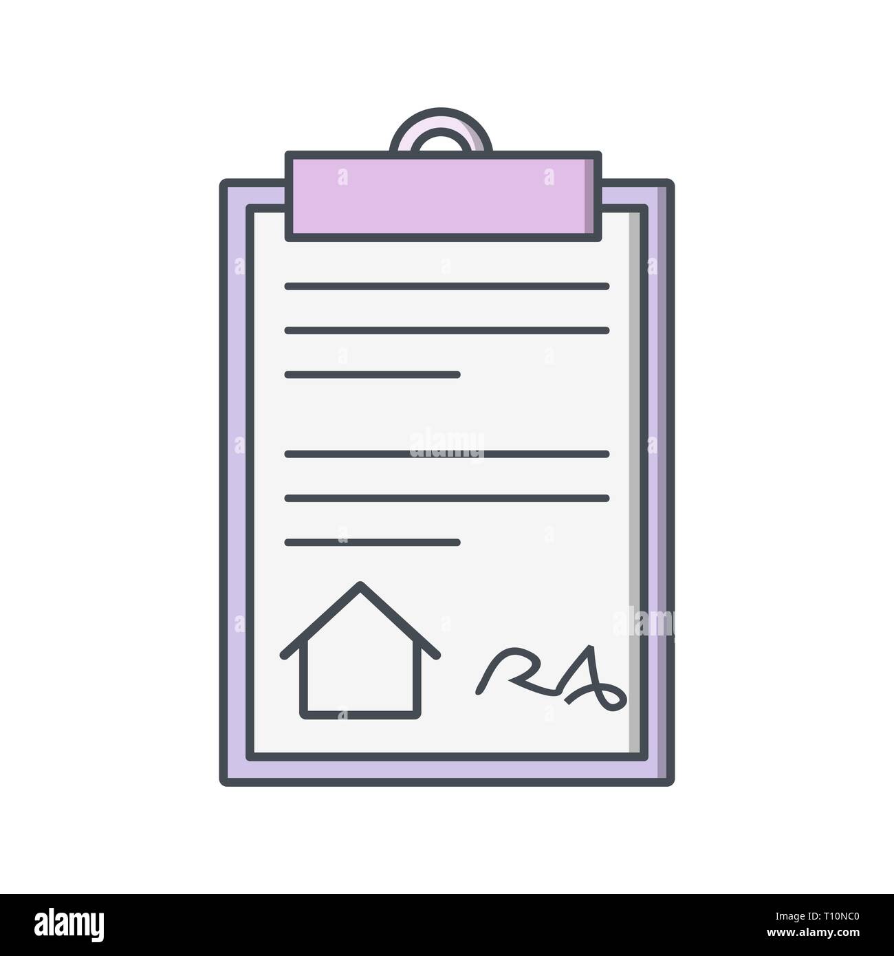 Illustration House Document Icon Stock Photo - Alamy