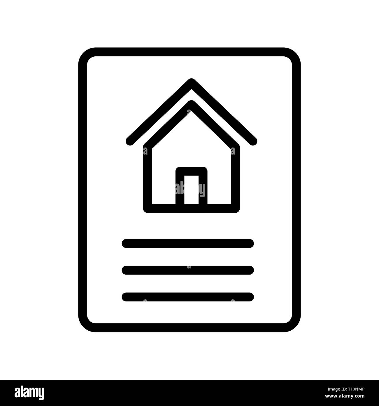 Illustration House Document Icon Stock Photo - Alamy