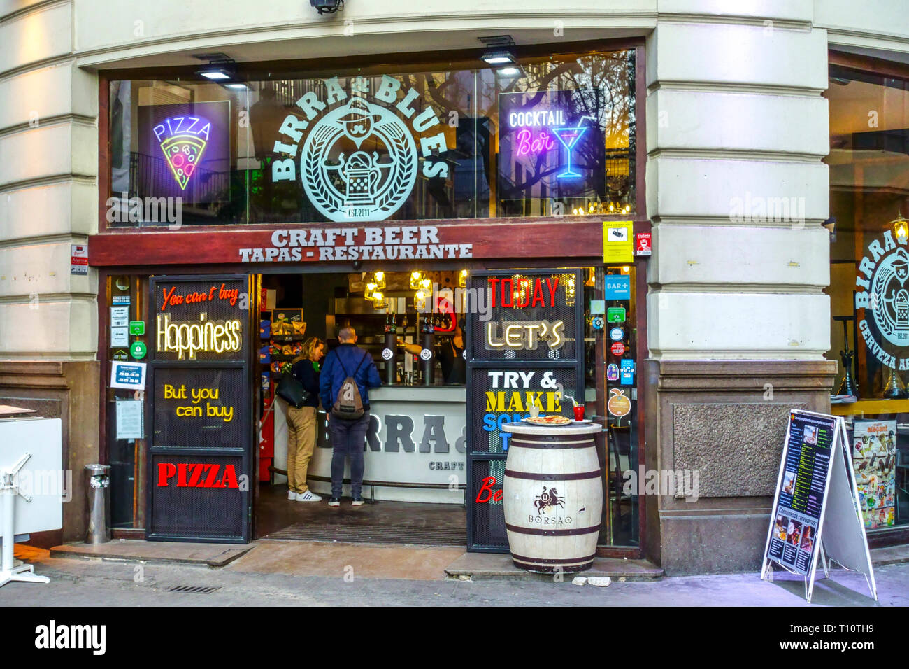 Valencia bars, Tapas bar Birra & Blues, Spain Stock Photo