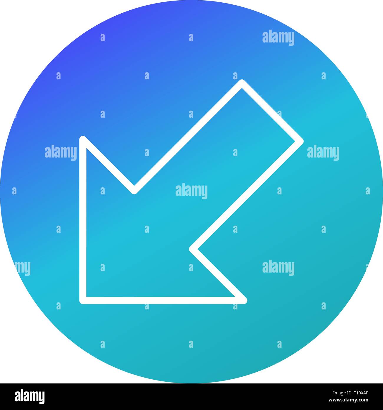 Illustration Left Down Icon Stock Photo - Alamy